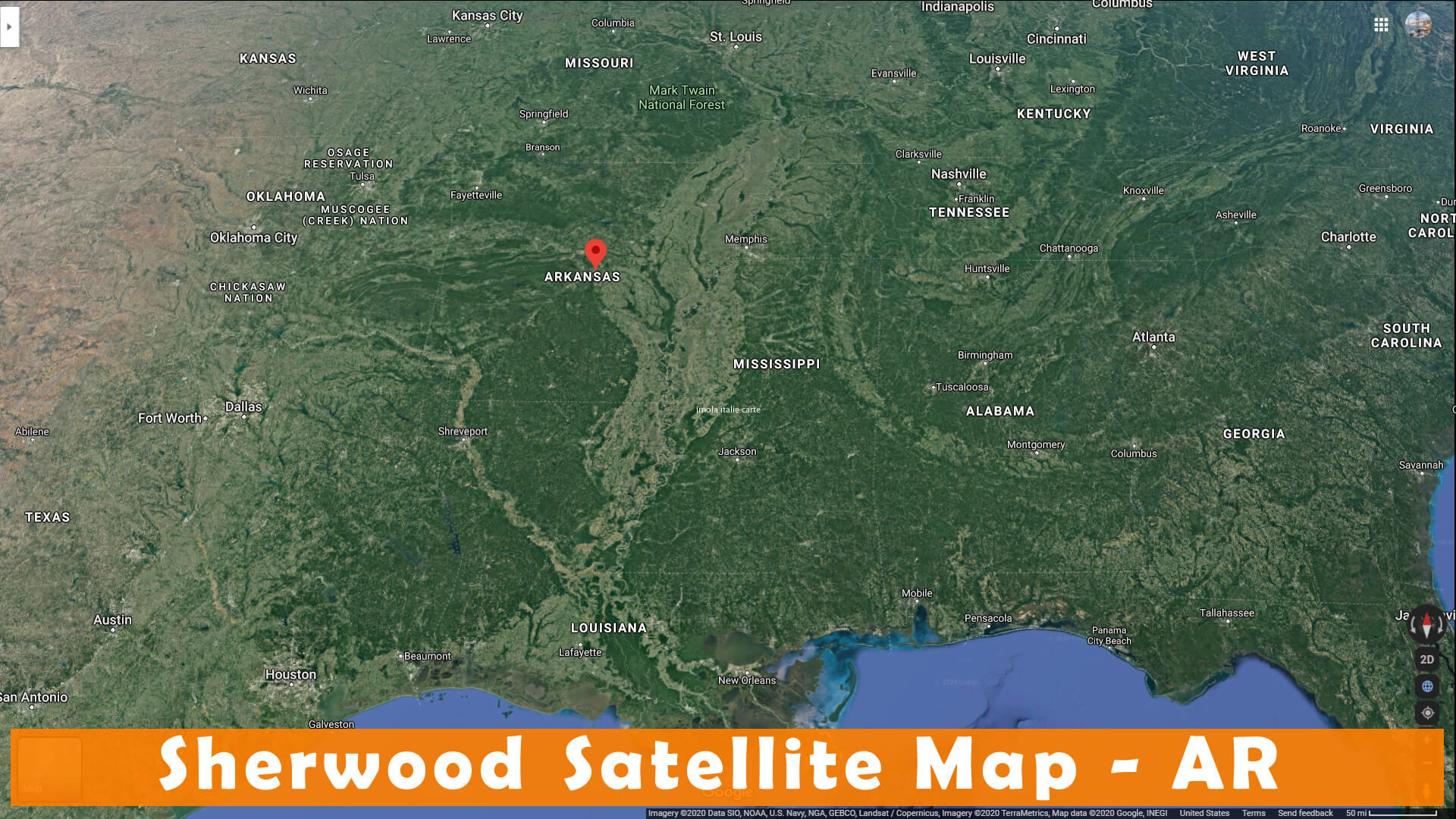 Sherwood Satellite Map Arkansas